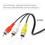 สายแปลง 4 พิน S-Video เป็น 3 RCA AV ตัวผู้สำหรับทีวี, ความยาว: 1.5M, S-Video เป็น AV 3RCA ตัวผู้