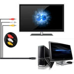 สายแปลง 4 พิน S-Video เป็น 3 RCA AV ตัวผู้สำหรับทีวี, ความยาว: 1.5M, S-Video เป็น AV 3RCA ตัวผู้