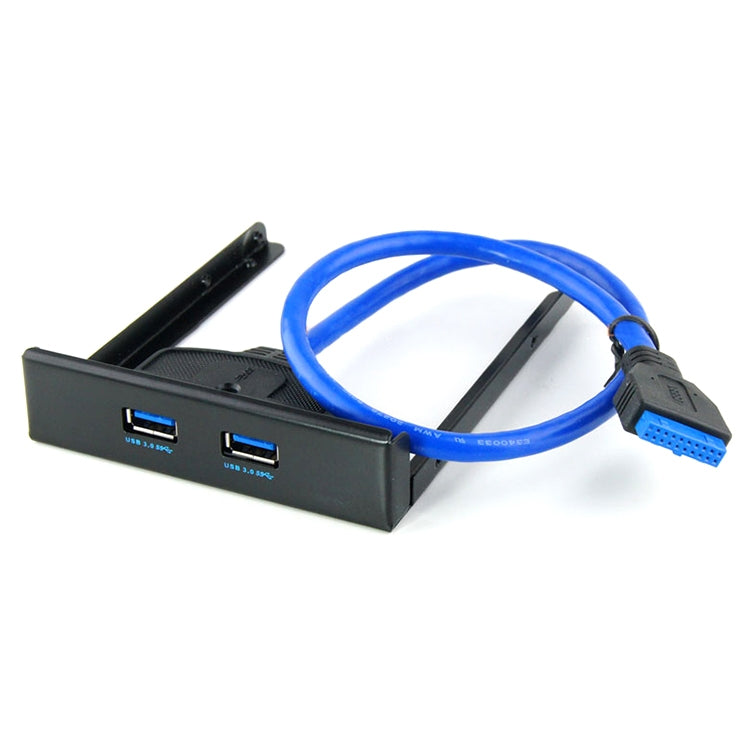 สายแผงหน้ากาก USB 3.0 สำหรับช่องใส่แฟลปดิสก์ 20 พิน 2 พอร์ต พร้อมขาตั้ง, USB 3.0 2 พอร์ต (สีดำ)