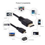 สาย Micro HDMI เป็น HDMI 19 พิน ยาว 1.5 เมตร รุ่น 1.4 รองรับ 3D ตัวผู้ HDMI รองรับ 3D ความยาว 1.5 เมตร