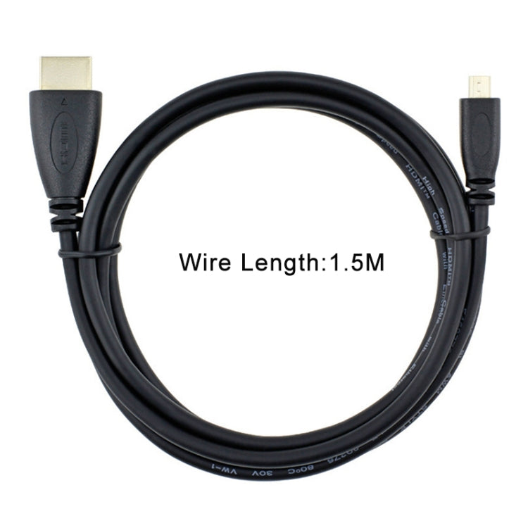 สาย Micro HDMI ถึง HDMI 19 พิน ความยาว 1.5m, เวอร์ชัน 1.4, ตัวผู้ HDMI, ความยาว: 1.5m