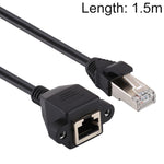 สายต่อ RJ45 ตัวเมียถึงตัวผู้ CAT5E สำหรับติดตั้งบนแผง พร้อมล็อกสกรู, ความยาว: 1.5m, 1.5m