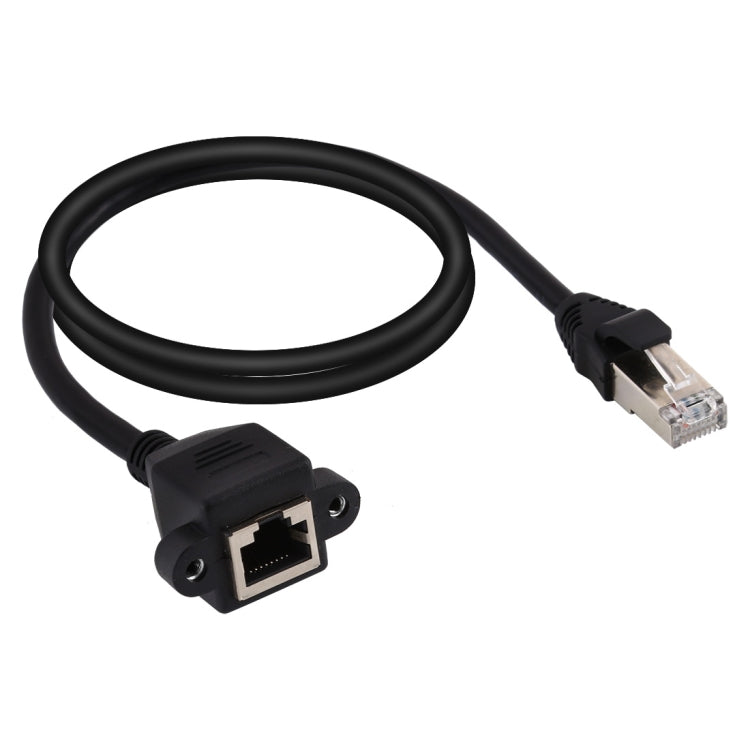 สายต่อ RJ45 ตัวเมียถึงตัวผู้ CAT5E สำหรับติดตั้งบนแผง พร้อมล็อกสกรู, ความยาว: 1.5m, 1.5m