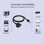 สายต่อ RJ45 ตัวเมียถึงตัวผู้ CAT5E สำหรับติดตั้งบนแผง พร้อมล็อกสกรู, ความยาว: 1.5m, 1.5m