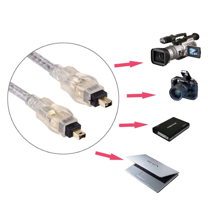 สายไฟ Firewire IEEE 1394 4 พิน ตัวผู้ถึงตัวผู้คุณภาพสูง, ความยาว: 3m (ชุบทอง), 4 พิน ถึง 4 พิน (3m)