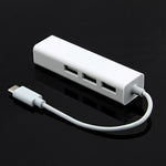 อะแดปเตอร์มัลติฟังก์ชัน Type-C ถึง 3 พอร์ต USB และ RJ45, ความยาว: 13 ซม., 3 พอร์ต USB+RJ45