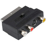 สาย Scart ตัวผู้ถึงตัวเมีย พร้อมช่อง AV คอมโพสิต + S-Video, ช่องทอง AV + S-Video