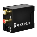 ตัวแปลงเสียงดิจิทัลออปติคัล Toslink เป็นเสียงอนาล็อก RCA (สีดำ), Spdif+Coaxial เป็น 2RCA