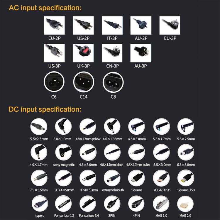 อะแดปเตอร์ไฟ AC 19V 7.9A สำหรับ Acer Aspire 1800, หัวต่อออก: 5.5 x 2.5 มม., 7.9A
