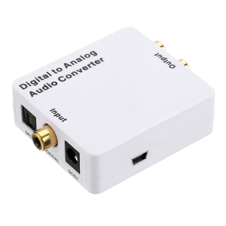 ตัวแปลงเสียงดิจิทัลเป็นอนาล็อก / มินิเดคโค้ดเดอร์เสียง, ขนาด: 72 x 55 x 20 มม., Spdif+Coaxial เป็น 2RCA+3.5 มม.