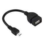 อะแดปเตอร์ USB A ตัวเมียเป็น Micro USB 5 พิน ตัวผู้ ความยาว 10 ซม. พร้อม OTG