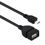 อะแดปเตอร์ USB A ตัวเมียเป็น Micro USB 5 พิน ตัวผู้ ความยาว 10 ซม. พร้อม OTG