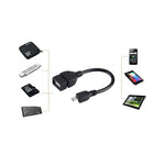 อะแดปเตอร์ USB A ตัวเมียเป็น Micro USB 5 พิน ตัวผู้ ความยาว 10 ซม. พร้อม OTG