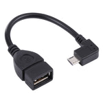 สายอะแดปเตอร์ Micro USB ตัวผู้มุม 90 องศาเป็น USB 2.0 AF พร้อมฟังก์ชัน OTG สำหรับ Galaxy / Nokia / LG / BlackBerry / HTC One X / Amazon Kindle / Sony Xperia ฯลฯ (40 ซม.)