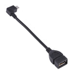สายอะแดปเตอร์ Micro USB ตัวผู้มุม 90 องศาเป็น USB 2.0 AF พร้อมฟังก์ชัน OTG สำหรับ Galaxy / Nokia / LG / BlackBerry / HTC One X / Amazon Kindle / Sony Xperia ฯลฯ (40 ซม.)