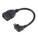สายอะแดปเตอร์ Micro USB ตัวผู้มุม 90 องศาเป็น USB 2.0 AF พร้อมฟังก์ชัน OTG สำหรับ Galaxy / Nokia / LG / BlackBerry / HTC One X / Amazon Kindle / Sony Xperia ฯลฯ (40 ซม.)