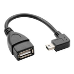 สายอะแดปเตอร์ Mini USB ตัวผู้ 90 องศา เป็น USB 2.0 AF พร้อมฟังก์ชัน OTG, ความยาว 13 ซม., มุมขวา Mini USB, 13 ซม.