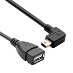 สายอะแดปเตอร์ Mini USB ตัวผู้ 90 องศา เป็น USB 2.0 AF พร้อมฟังก์ชัน OTG, ความยาว 13 ซม., มุมขวา Mini USB, 13 ซม.