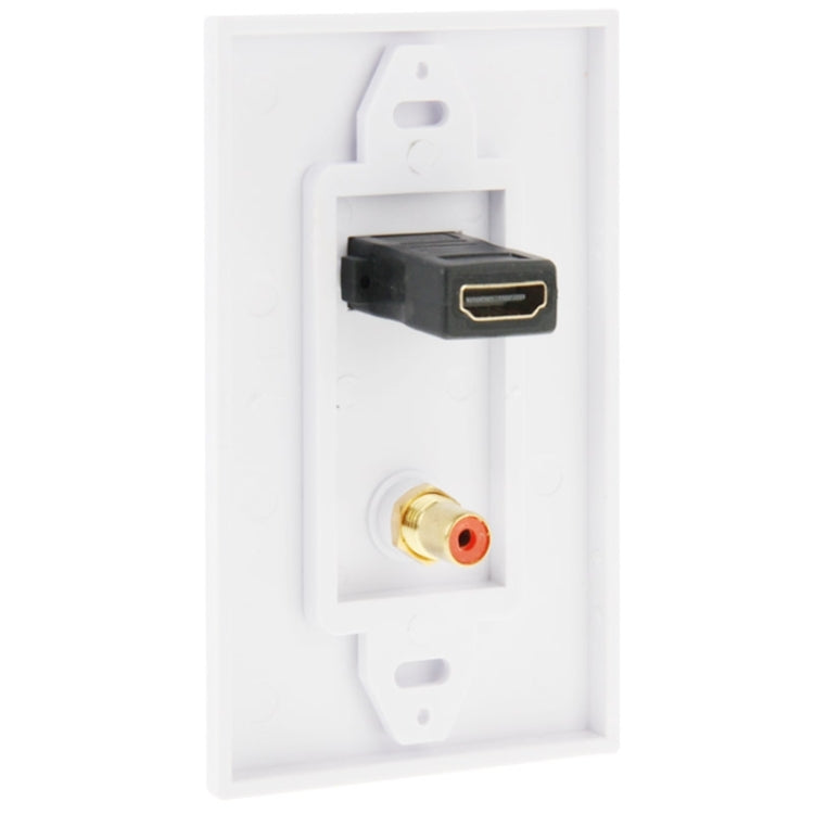 แผงปลั๊กผนัง HDMI ตัวเมีย + RCA ตัวเมีย