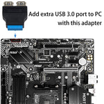 อะแดปเตอร์ 2 x USB 3.0 ตัวเมียเป็น 20 พิน