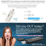 อะแดปเตอร์ไวไฟไร้สาย EDUP AC-1601 802.11AC 1200M แบบสองย่านความถี่ USB 3.0, AC-1601 1200Mbps
