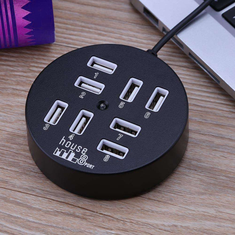 ฮับ USB 2.0 แบบพกพาความเร็วสูง 8 พอร์ต รูปทรงกลม ความยาว 60 ซม. ฮับ USB 2.0 แบบวงกลม 8 พอร์ต ตัวแยกพอร์ตสำหรับแล็ปท็อป โน้ตบุ๊ก รองรับฮาร์ดดิสก์มือถือ 1TB, สีขาว, สีดำ