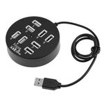 ฮับ USB 2.0 แบบพกพาความเร็วสูง 8 พอร์ต รูปทรงกลม ความยาว 60 ซม. ฮับ USB 2.0 แบบวงกลม 8 พอร์ต ตัวแยกพอร์ตสำหรับแล็ปท็อป โน้ตบุ๊ก รองรับฮาร์ดดิสก์มือถือ 1TB, สีขาว, สีดำ