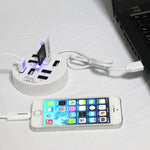 ฮับ USB 2.0 แบบพกพาความเร็วสูง 8 พอร์ต รูปทรงกลม ความยาว 60 ซม. ฮับ USB 2.0 แบบวงกลม 8 พอร์ต ตัวแยกพอร์ตสำหรับแล็ปท็อป โน้ตบุ๊ก รองรับฮาร์ดดิสก์มือถือ 1TB, สีขาว, สีดำ