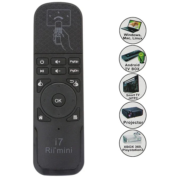 Rii i7 มินิแอร์เมาส์คีย์บอร์ดรีโมทไร้สายสำหรับ HTPC / Android TV Box / Xbox360, Rii i7