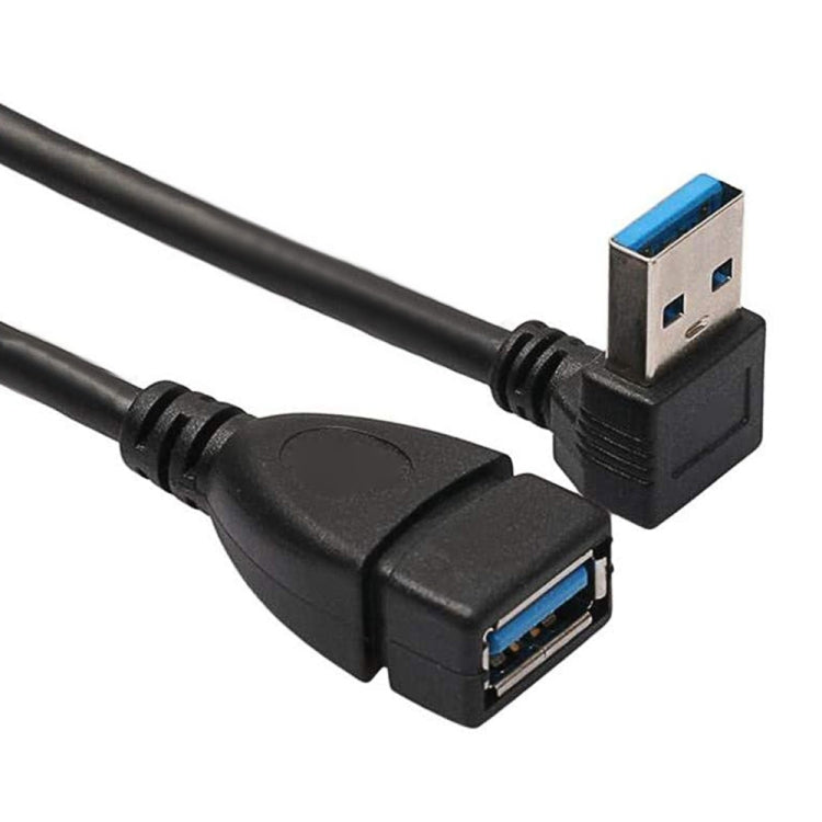 สายต่อขยาย USB 3.0 มุม 90 องศา ตัวผู้เป็นตัวเมีย ความยาว 15 ซม., มุมลง AM เป็น AF, ความยาว 15 ซม.