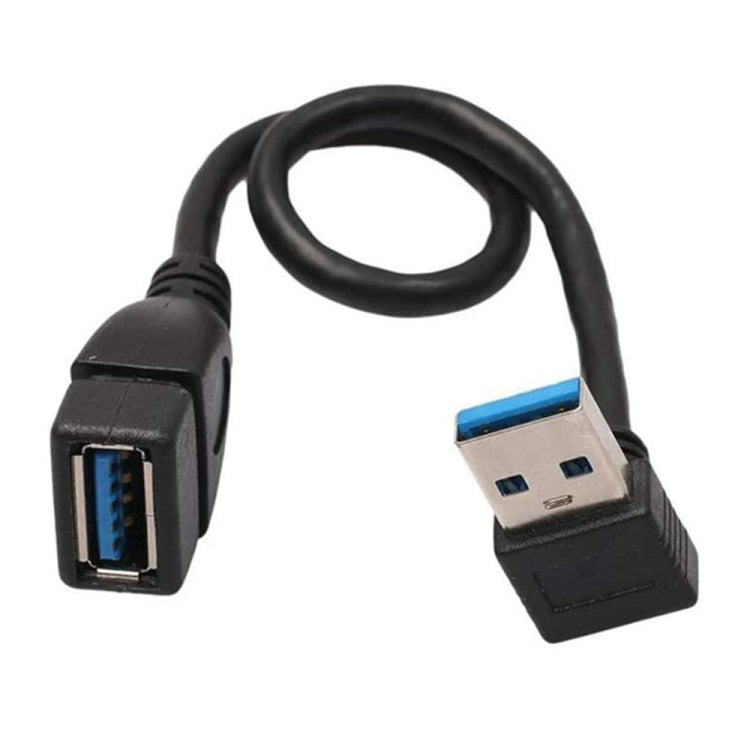 สายต่อขยาย USB 3.0 มุม 90 องศา ตัวผู้เป็นตัวเมีย ความยาว 15 ซม., มุมลง AM เป็น AF, ความยาว 15 ซม.