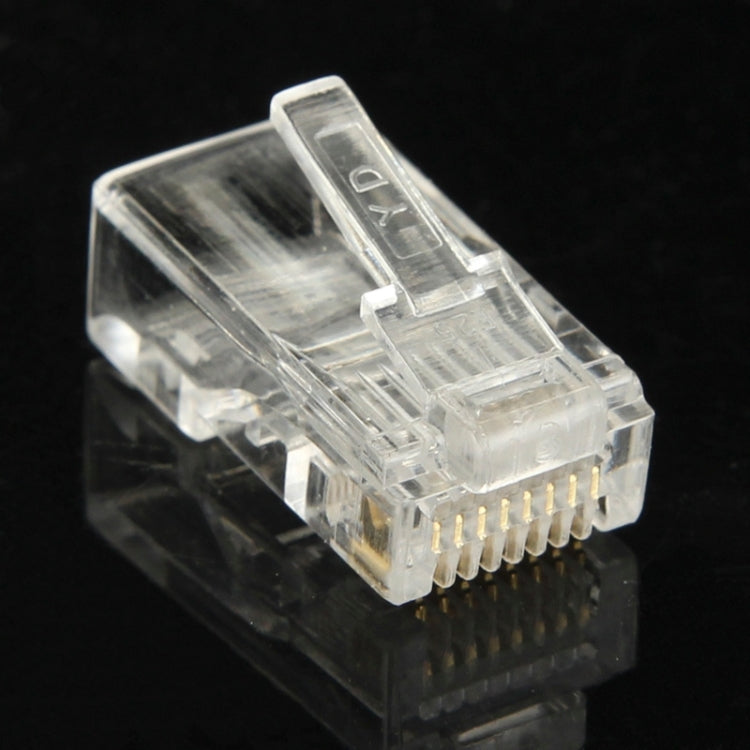 100 ชิ้น / แพ็ค ขั้วต่อ RJ45 ปลั๊กโมดูลาร์ ทอง: 3u, ทอง: 3u
