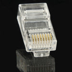 100 ชิ้น / แพ็ค ขั้วต่อ RJ45 ปลั๊กโมดูลาร์ ทอง: 3u, ทอง: 3u