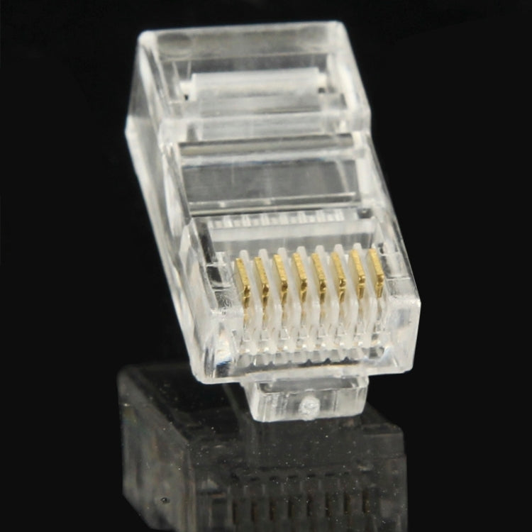 100 ชิ้น / แพ็ค ขั้วต่อ RJ45 ปลั๊กโมดูลาร์ ทอง: 3u, ทอง: 3u