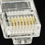 100 ชิ้น / แพ็ค ขั้วต่อ RJ45 ปลั๊กโมดูลาร์ ทอง: 3u, ทอง: 3u