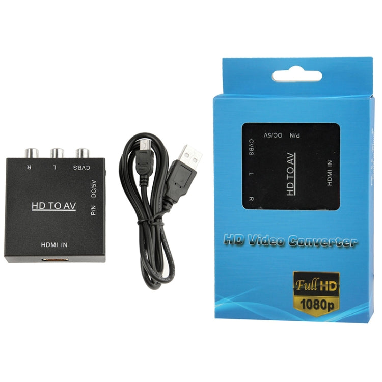 HDV-M610 ตัวแปลงวิดีโอขนาดเล็ก Full HD 1080P HDMI เป็น AV/CVBS, HDMI เป็น AV/CVBS (ขนาดเล็ก)