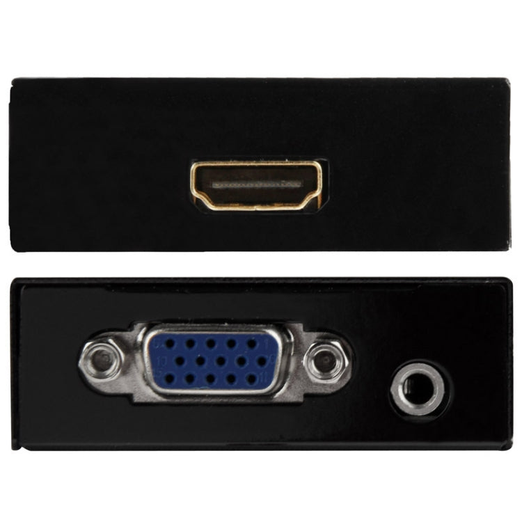 กล่องสเกลเลอร์ HDMI Mini VGA เป็น HDMI ความละเอียด HD 1080P พร้อมอะแดปเตอร์แปลงสัญญาณเสียงและวิดีโอดิจิทัล สำหรับ PC / HDTV, ความละเอียด HD 1080P