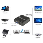 กล่องสเกลเลอร์ HDMI Mini VGA เป็น HDMI ความละเอียด HD 1080P พร้อมอะแดปเตอร์แปลงสัญญาณเสียงและวิดีโอดิจิทัล สำหรับ PC / HDTV, ความละเอียด HD 1080P