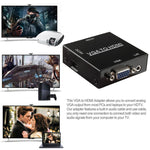 กล่องสเกลเลอร์ HDMI Mini VGA เป็น HDMI ความละเอียด HD 1080P พร้อมอะแดปเตอร์แปลงสัญญาณเสียงและวิดีโอดิจิทัล สำหรับ PC / HDTV, ความละเอียด HD 1080P