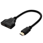 สายแยกสัญญาณ HDMI 30 ซม. 1080P ตัวผู้เป็น 2 ตัวเมีย 1 เข้า 2 ออก อะแดปเตอร์ตัวแปลง