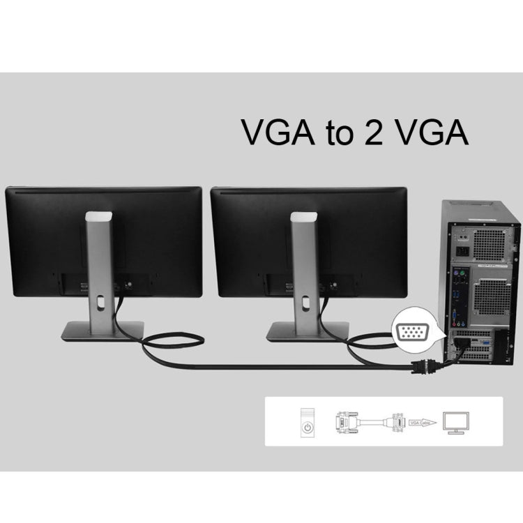 สายแยกสัญญาณ VGA 30 ซม. ตัวผู้เป็น 2 ตัวเมีย, ตัวผู้ VGA