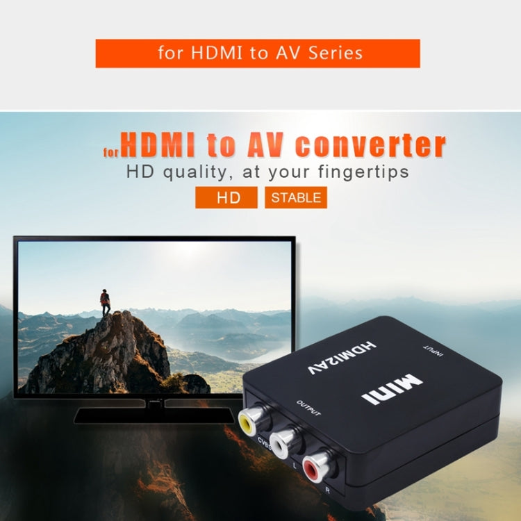 VK-126 ตัวแปลงวิดีโอ Mini HD HDMI เป็น AV/CVBS, HDMI เป็น AV/CVBS