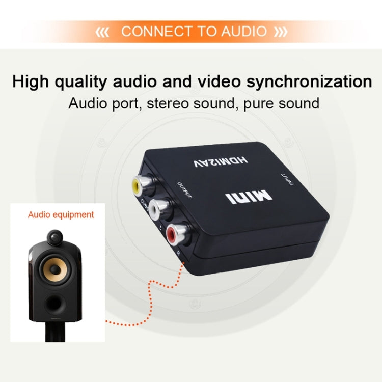 VK-126 ตัวแปลงวิดีโอ Mini HD HDMI เป็น AV/CVBS, HDMI เป็น AV/CVBS
