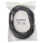สายไฟเบอร์ออปติกเสียงดิจิทัล Toslink ตัวผู้เป็นตัวผู้ ขนาด OD: 5.0 มม., ความยาว: 5 ม., 5 ม.