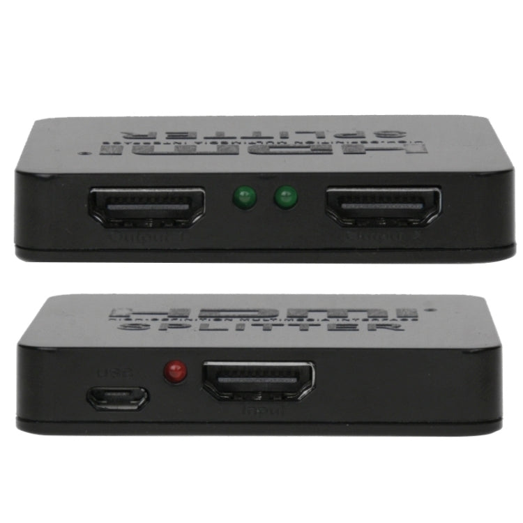 มินิ Full HD 4K ตัวแยกสัญญาณ HDMI 1x2 3D V1.4b สำหรับ HDTV / STB / DVD / โปรเจคเตอร์ / DVR, HDMI V1.4b