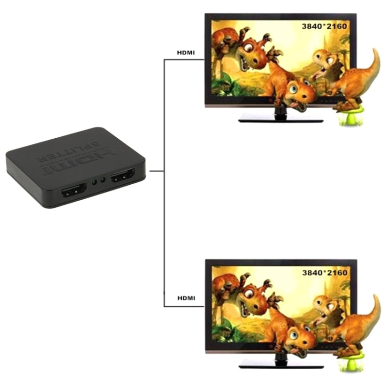 มินิ Full HD 4K ตัวแยกสัญญาณ HDMI 1x2 3D V1.4b สำหรับ HDTV / STB / DVD / โปรเจคเตอร์ / DVR, HDMI V1.4b