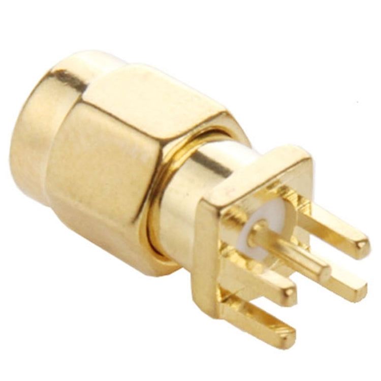10 ชิ้น อะแดปเตอร์เชื่อมต่อ SMA ตัวผู้ ชุบทอง แบบเสียบแจ็คติดขอบ PCB ขนาด 0.62 นิ้ว สำหรับบัดกรี, SMA ตัวผู้ แจ็คเสียบ