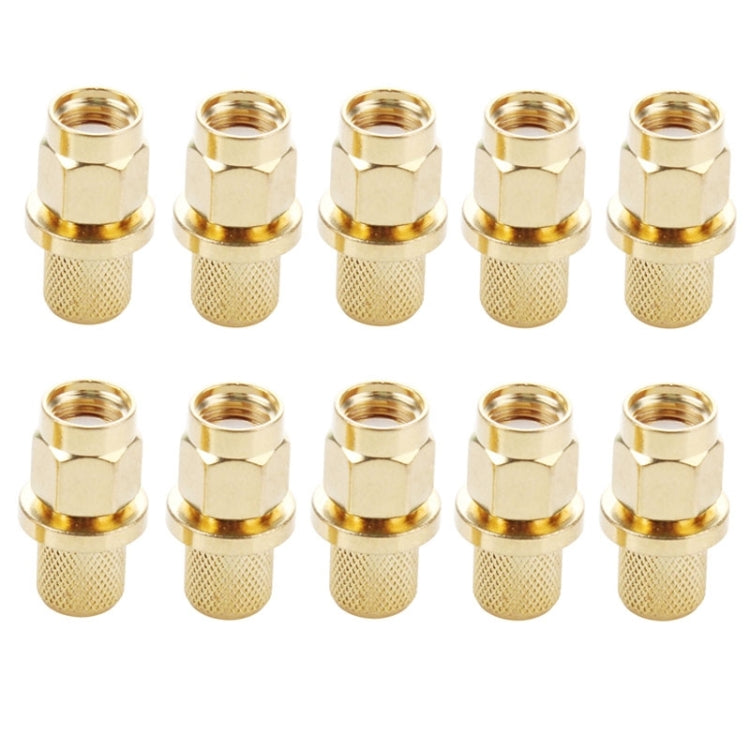 10 ชิ้น อะแดปเตอร์เชื่อมต่อ SMA ตัวผู้ ชุบทอง แบบบีบอัดสำหรับสาย RG58 / RG142 / LMR195, SMA ตัวผู้ ปลั๊ก