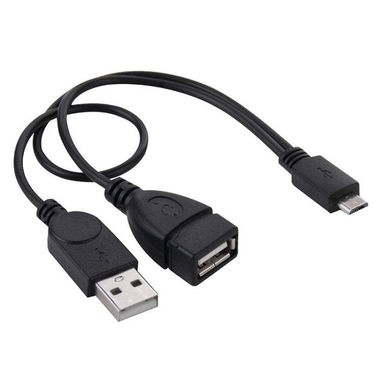 สายแปลง Micro USB เป็น USB 2.0 ตัวผู้ & USB 2.0 ตัวเมีย สำหรับโฮสต์ OTG ความยาวประมาณ 30 ซม., Micro USB ถึง USB 2.0 AM+AF