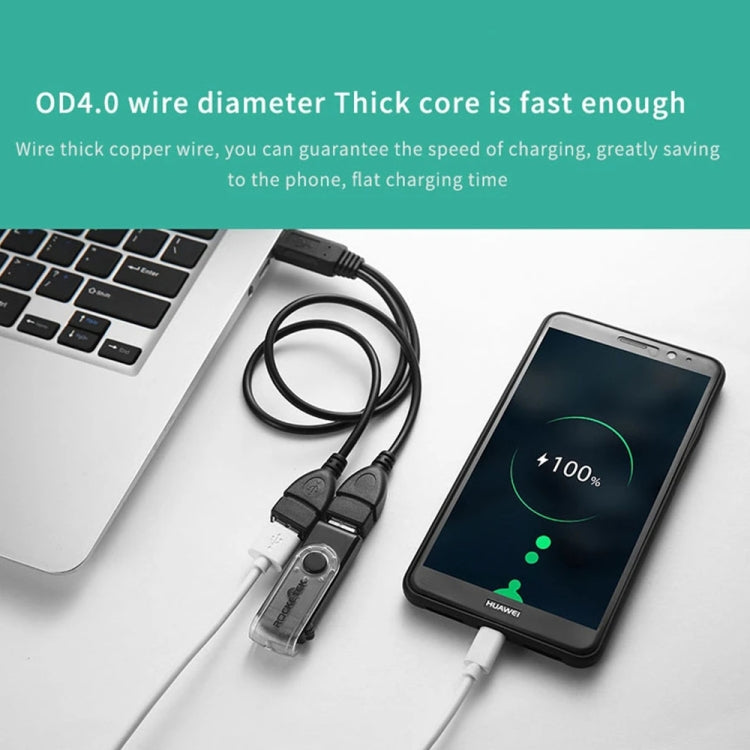 สายแปลง USB 2.0 ตัวผู้เป็นแจ็ค USB ตัวเมียคู่ สำหรับคอมพิวเตอร์/แล็ปท็อป ความยาวประมาณ 30 ซม. USB 2.0 AM เป็น 2 USB 2.0 AF